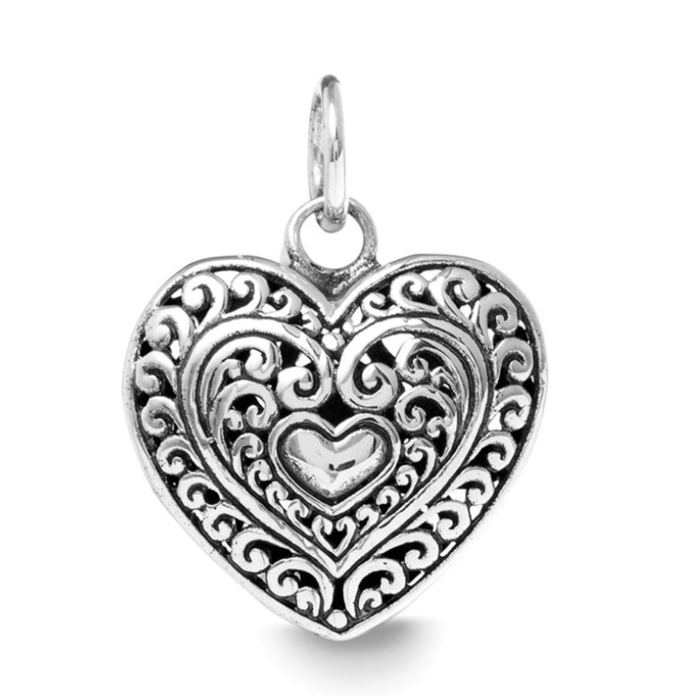 Willowbird Sterling Silver Filigree Heart Pendant with Chain - Picture 2 of 3